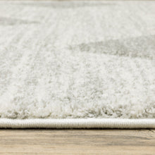 3' X 5' Grey And Ivory Geometric Power Loom Stain Resistant Area Rug