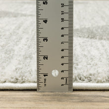 3' X 5' Grey And Ivory Geometric Power Loom Stain Resistant Area Rug