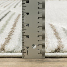 Beige Grey Sage Green Pale Blue Brown And Charcoal Geometric Power Loom Stain Resistant Area Rug - 8' x 11'