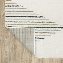 Beige Grey Sage Green Pale Blue Brown And Charcoal Geometric Power Loom Stain Resistant Area Rug - 10' x 13'