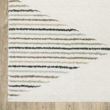 Beige Grey Sage Green Pale Blue Brown And Charcoal Geometric Power Loom Stain Resistant Area Rug - 10' x 13'