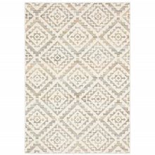 5' X 8' Grey Pink And Sage Geometric Power Loom Stain Resistant Area Rug