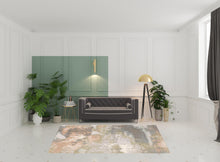 6' X 9' Sage Pink And Cream Abstract Power Loom Stain Resistant Area Rug