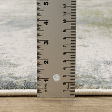 2' X 8' Blue Grey Green And Beige Abstract Power Loom Stain Resistant Runner Rug