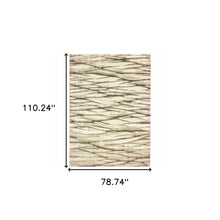6' X 9' Ivory Sand And Ash Abstract Power Loom Stain Resistant Area Rug