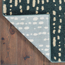 4' X 6' Steel Blue And Ivory Abstract Power Loom Stain Resistant Area Rug