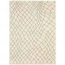 2' X 3' Ivory And Grey Geometric Power Loom Stain Resistant Area Rug