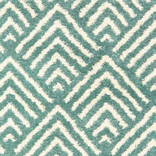 10' X 13' Foam Blue And Ivory Geometric Power Loom Stain Resistant Area Rug