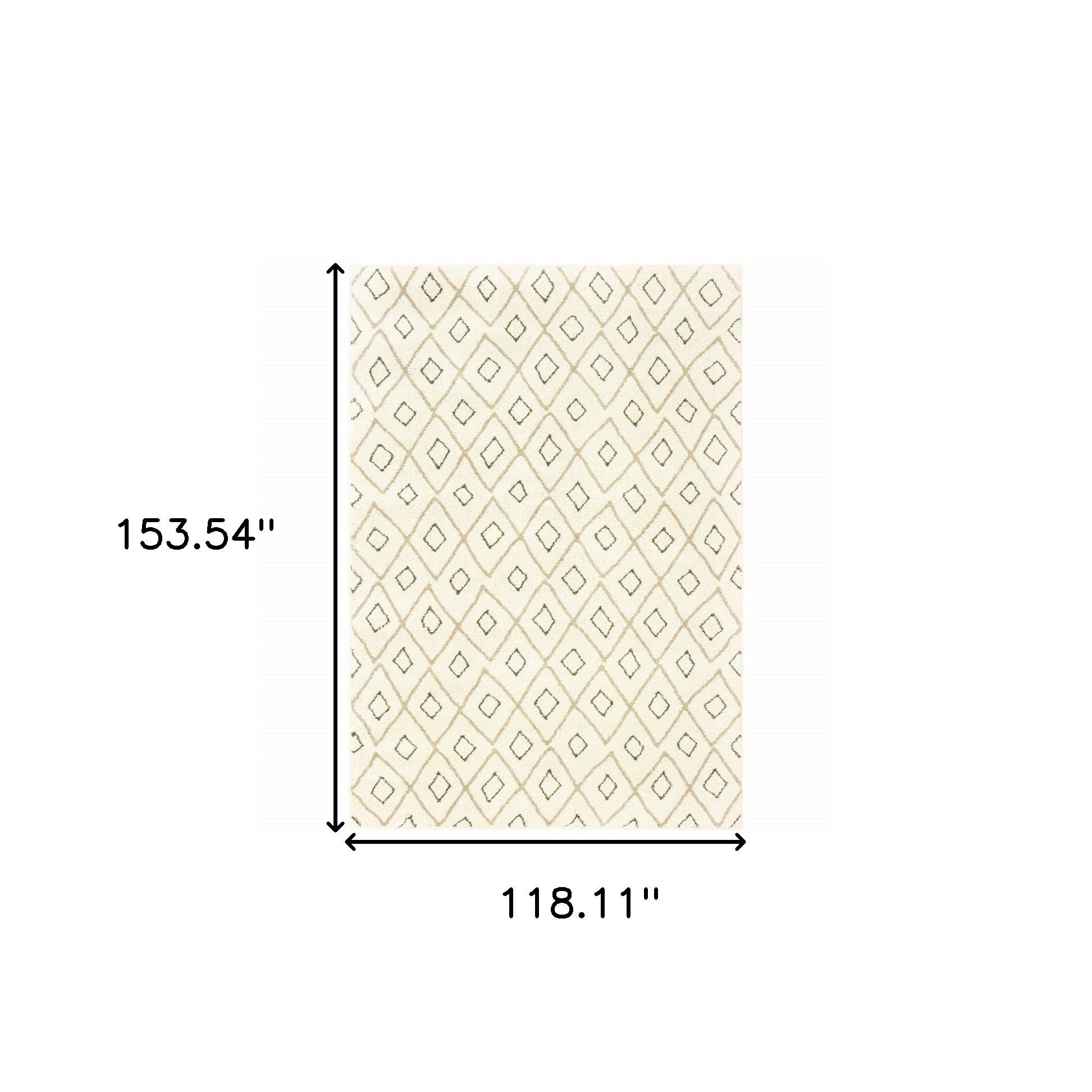10' X 13' Sand Ash Grey And Ivory Geometric Power Loom Stain Resistant Area Rug