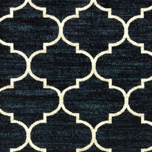 5' X 7' Navy And Ivory Geometric Power Loom Stain Resistant Area Rug