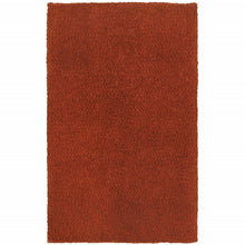 3' X 5' Rust Red Shag Tufted Handmade Stain Resistant Area Rug