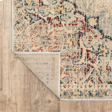 6' X 9' Grey Rust Deep Teal Beige And Orange Oriental Power Loom Stain Resistant Area Rug