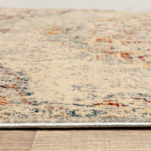 Grey Rust Deep Teal Beige And Orange Oriental Power Loom Stain Resistant Area Rug - 8' x 10'