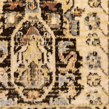 4' X 6' Beige Grey Dolphin Blue Deep Teal Gold And Orange Oriental Power Loom Stain Resistant Area Rug