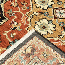 2' X 6' Black Orange And Beige Oriental Power Loom Stain Resistant Runner Rug With Fringe