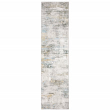 2' X 8' Gray And Ivory Abstract Power Loom Stain Resistant Runner Rug