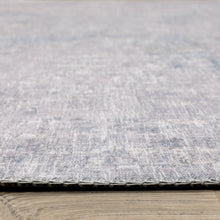 8' X 10' Grey And Blue Abstract Power Loom Stain Resistant Area Rug
