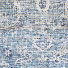 9' X 12' Blue And Grey Oriental Power Loom Stain Resistant Area Rug