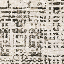 5' X 8' Ivory Grey Charcoal Brown And Beige Abstract Power Loom Stain Resistant Area Rug