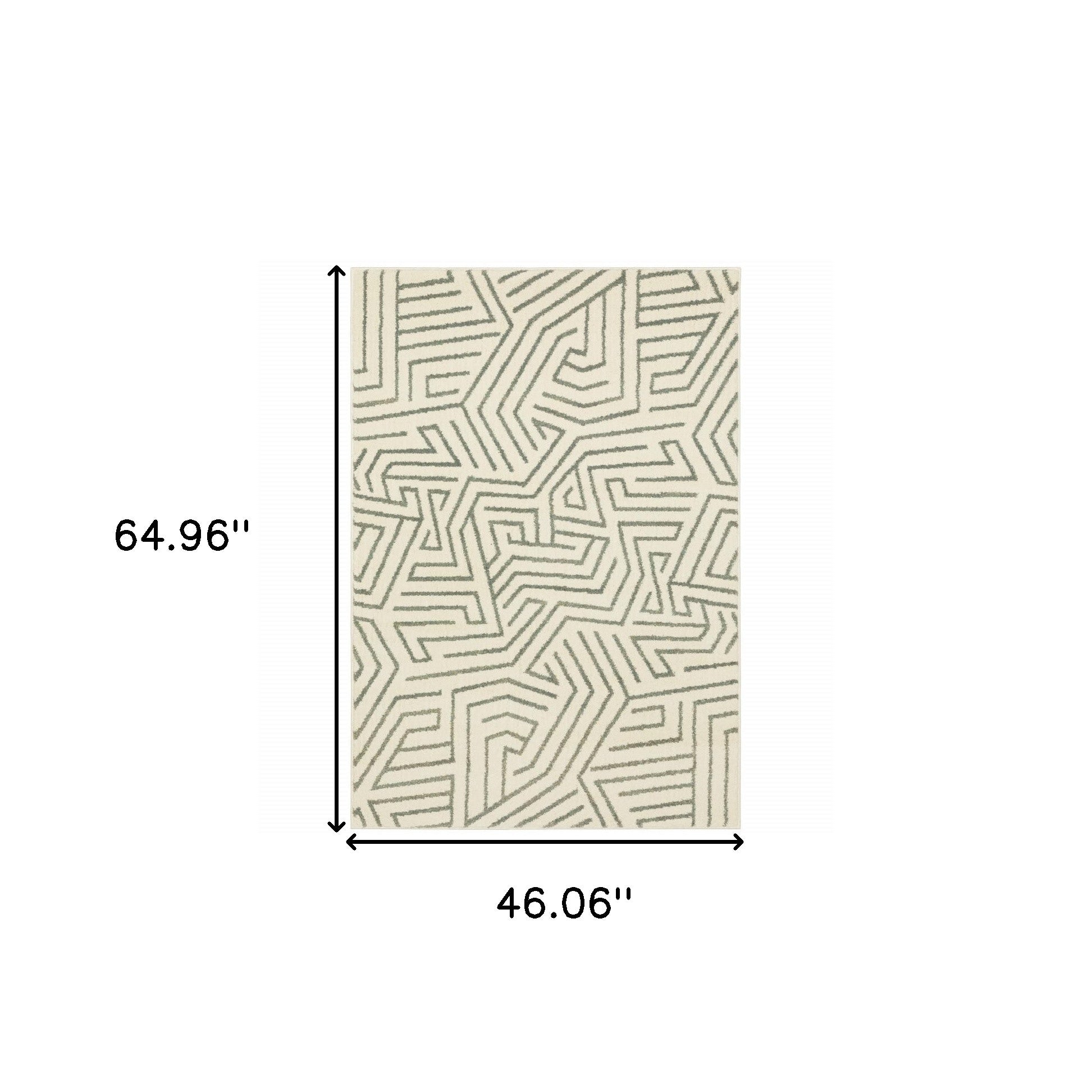 4' X 6' Beige Grey And Light Blue Geometric Power Loom Stain Resistant Area Rug