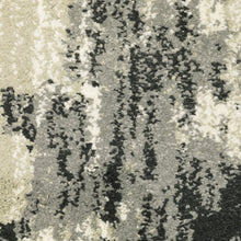 2' X 3' Grey Beige Charcoal And Blue Abstract Power Loom Stain Resistant Area Rug