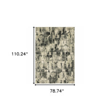 6' X 9' Grey Beige Charcoal And Blue Abstract Power Loom Stain Resistant Area Rug