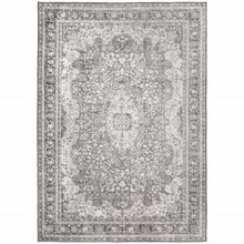 4' X 6' Grey Oriental Power Loom Stain Resistant Area Rug