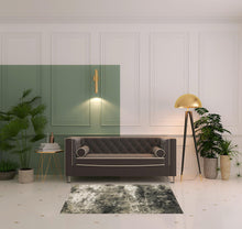 Charcoal Grey And Beige Abstract Power Loom Stain Resistant Area Rug - 4' x 6'