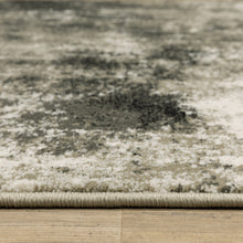 Charcoal Grey And Beige Abstract Power Loom Stain Resistant Area Rug - 4' x 6'