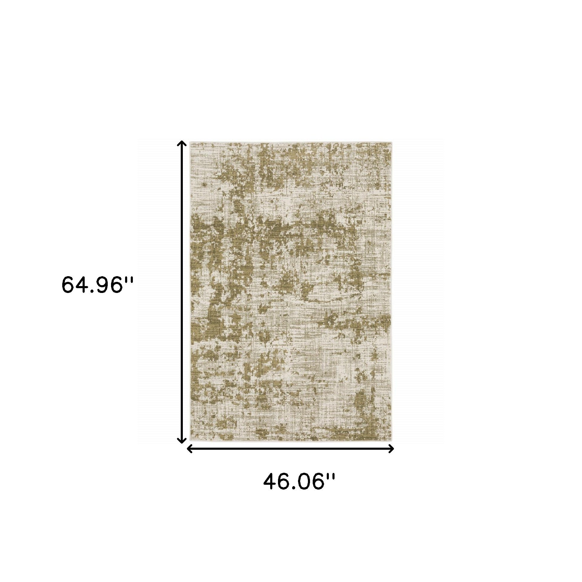4' X 6' Beige Gold And Grey Abstract Power Loom Stain Resistant Area Rug