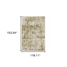 10' X 13' Beige Gold And Grey Abstract Power Loom Stain Resistant Area Rug