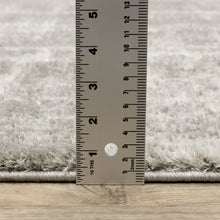 2' X 8' Grey And Ivory Abstract Shag Power Loom Stain Resistant Runner Rug