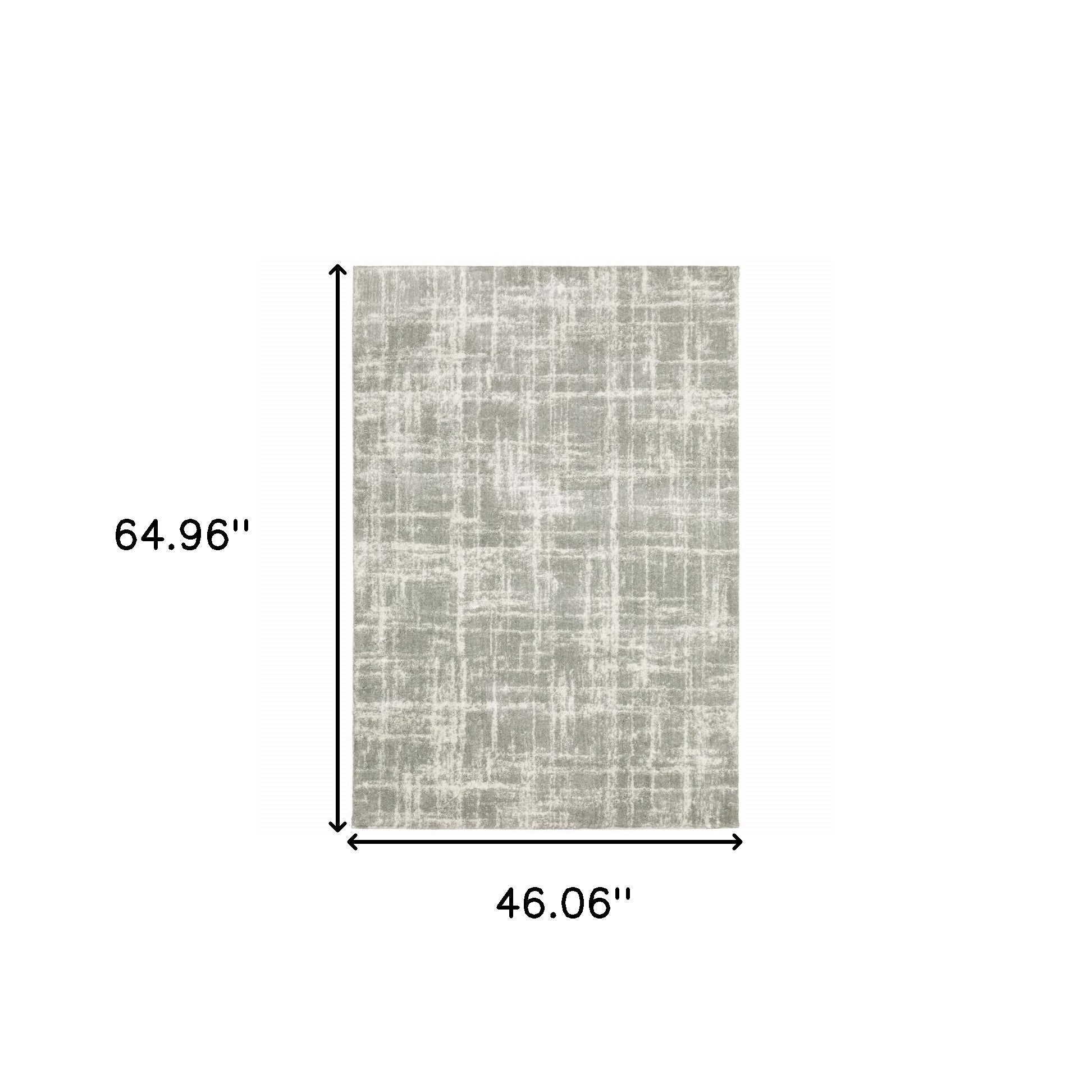 Grey And Ivory Abstract Shag Power Loom Stain Resistant Area Rug - 4' x 6'