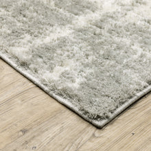 Grey And Ivory Abstract Shag Power Loom Stain Resistant Area Rug - 4' x 6'