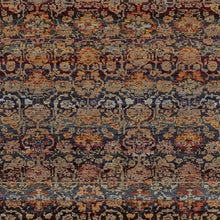 2' X 3' Multi And Blue Abstract Power Loom Stain Resistant Area Rug