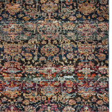 2' X 10' Multi And Blue Abstract Power Loom Stain Resistant Runner Rug