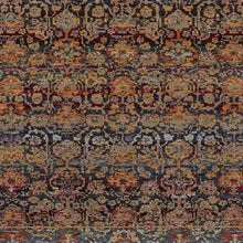 6' X 9' Multi And Blue Abstract Power Loom Stain Resistant Area Rug