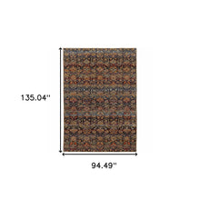 8' X 10' Multi And Blue Abstract Power Loom Stain Resistant Area Rug