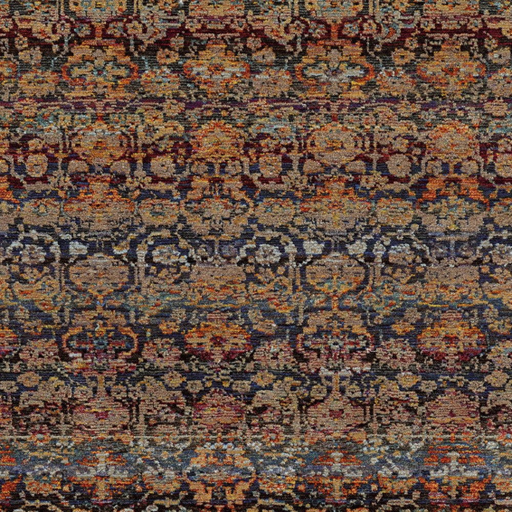 8' X 10' Multi And Blue Abstract Power Loom Stain Resistant Area Rug