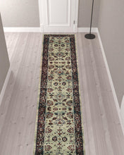 2' X 10' Stone And Red Oriental Power Loom Stain Resistant Runner Rug