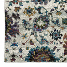 10' X 13' Stone Grey Purple Green Gold And Teal Oriental Power Loom Stain Resistant Area Rug