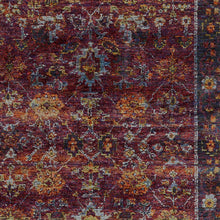 5' X 7' Red Purple Gold And Grey Oriental Power Loom Stain Resistant Area Rug