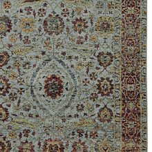 5' X 7' Blue Red Green And Gold Oriental Power Loom Stain Resistant Area Rug