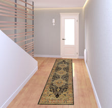 2' X 8' Gold Brown Grey Rust Green And Purple Oriental Power Loom Stain Resistant Runner Rug