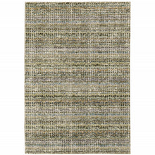 10' X 13' Green Green Grey And Purple Abstract Power Loom Stain Resistant Area Rug