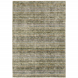 10' X 13' Green Green Grey And Purple Abstract Power Loom Stain Resistant Area Rug