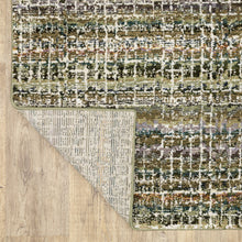 2' X 10' Green Abstract Power Loom Runner Rug