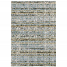 2' X 3' Blue Green Teal And Grey Abstract Power Loom Stain Resistant Area Rug