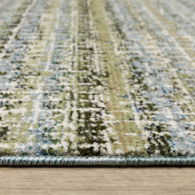 3' X 5' Blue Green Teal And Grey Abstract Power Loom Stain Resistant Area Rug
