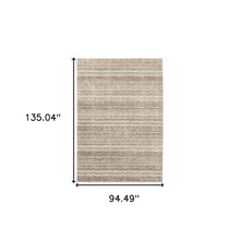 8' X 10' Ivory Grey Tan And Brown Abstract Power Loom Stain Resistant Area Rug